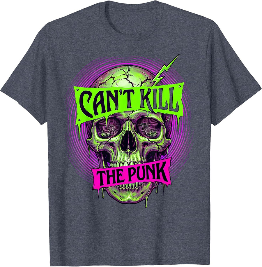 Can't Kill The Punk Rock Graphic Design T-Shirt - Heather Blue