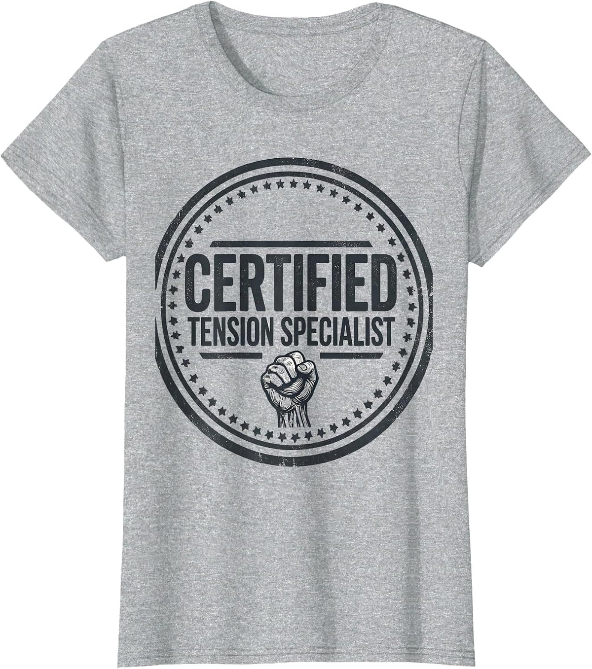 Certified Tension Specialist Funny Massage Therapist LMT T-Shirt - Heather Grey