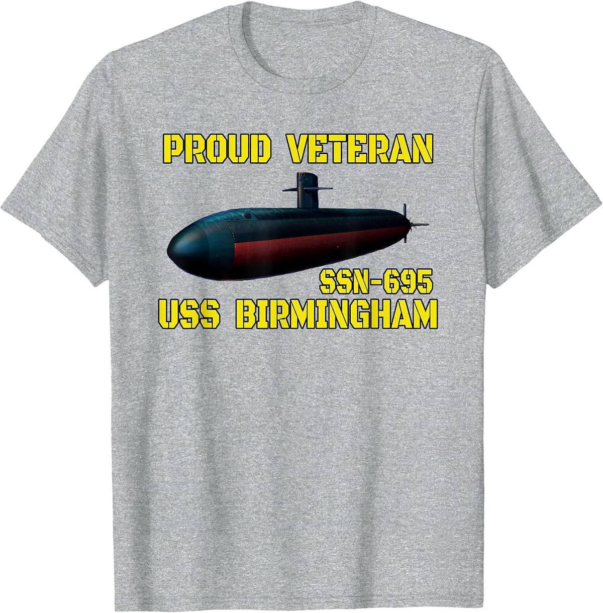 USS Birmingham SSN-695 Submarine Veterans Day Father Grandpa T-Shirt - Heather Grey