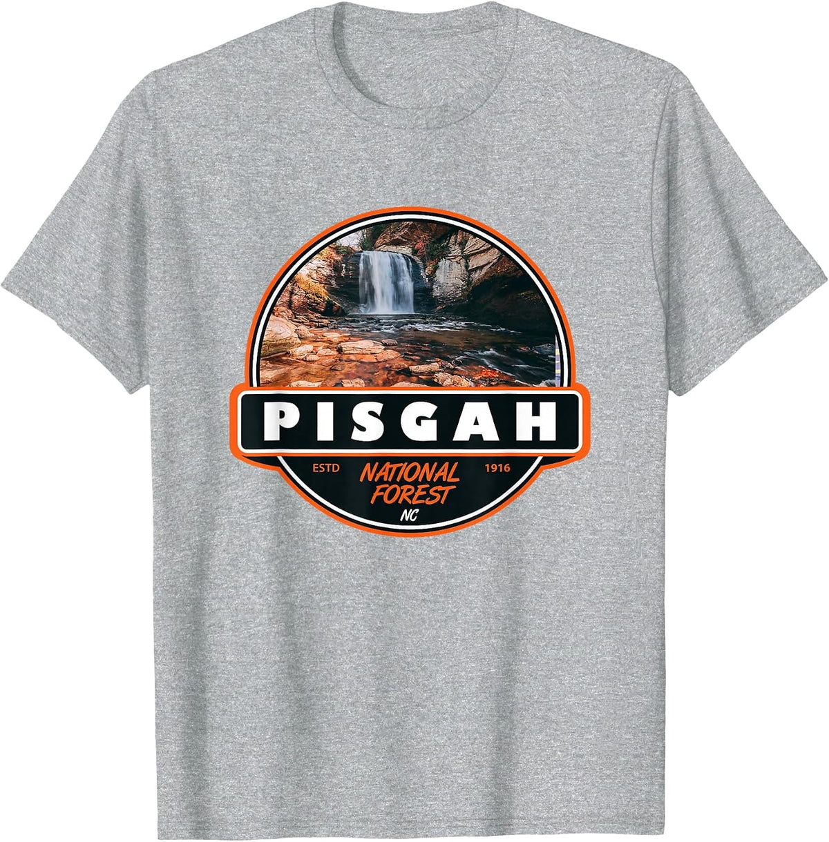 Pisgah National Forest North Carolina Badge T-Shirt - Heather Grey