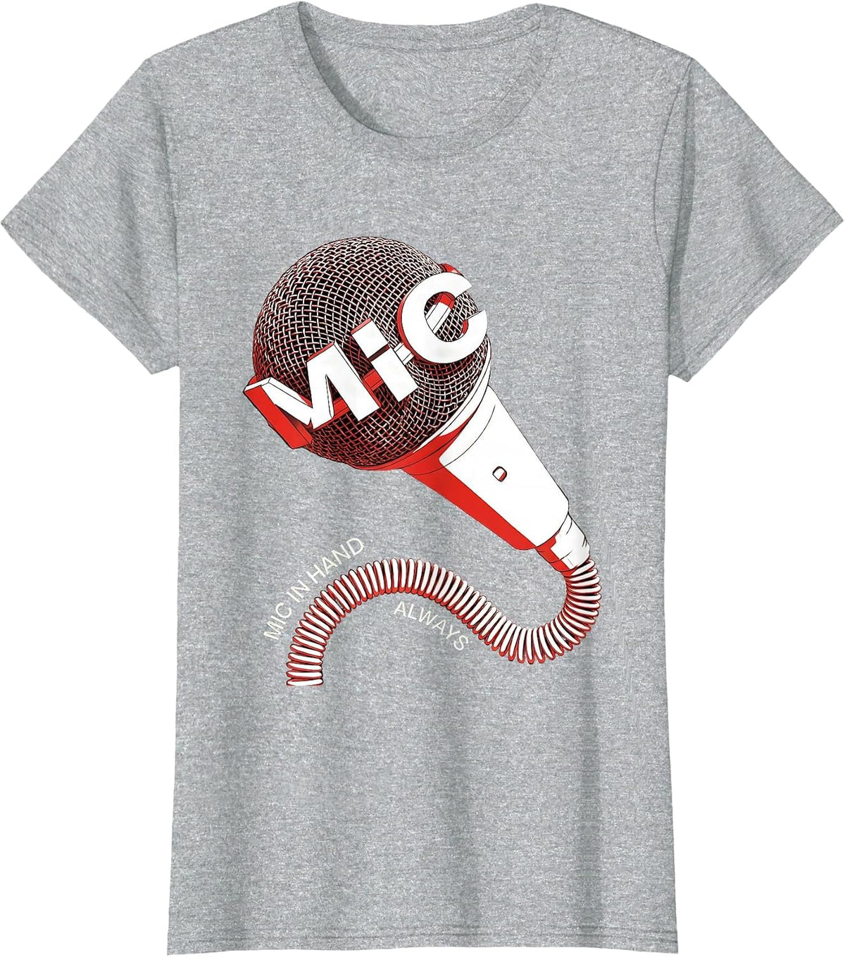 Mic In Hand Always Hip Hop Culture Design T-Shirt - Heather Grey