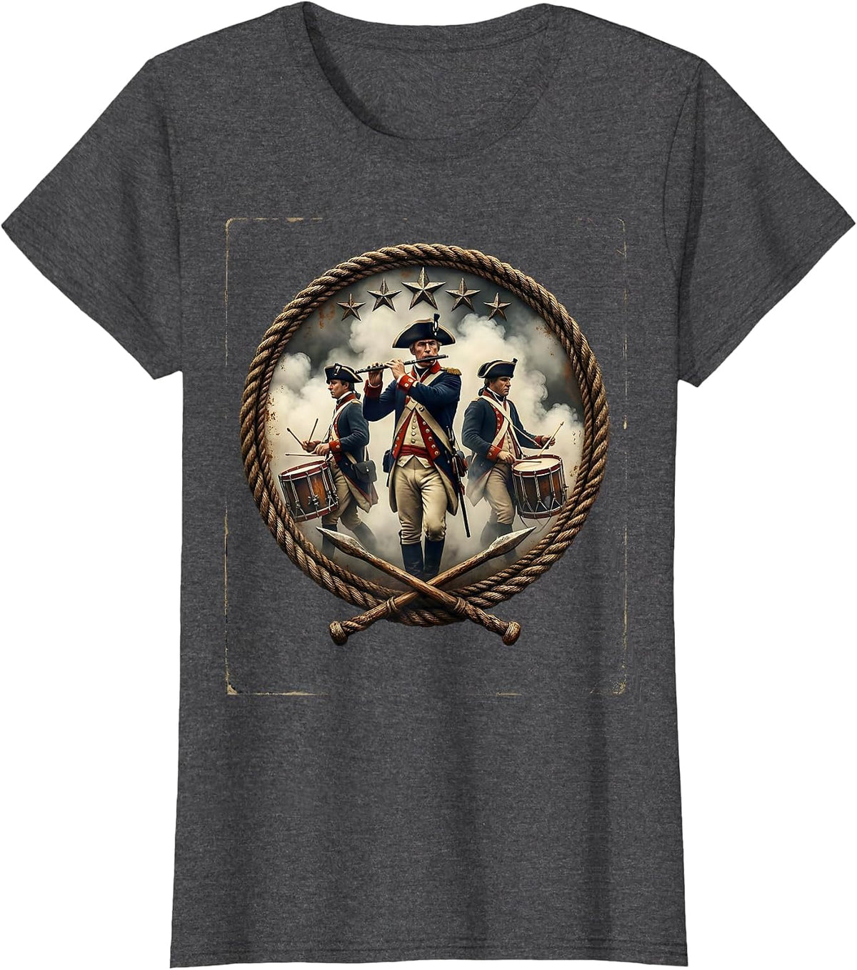 Women's 250th Anniversary USA Fife and Drum March T-Shirt - Dark Heather Grey