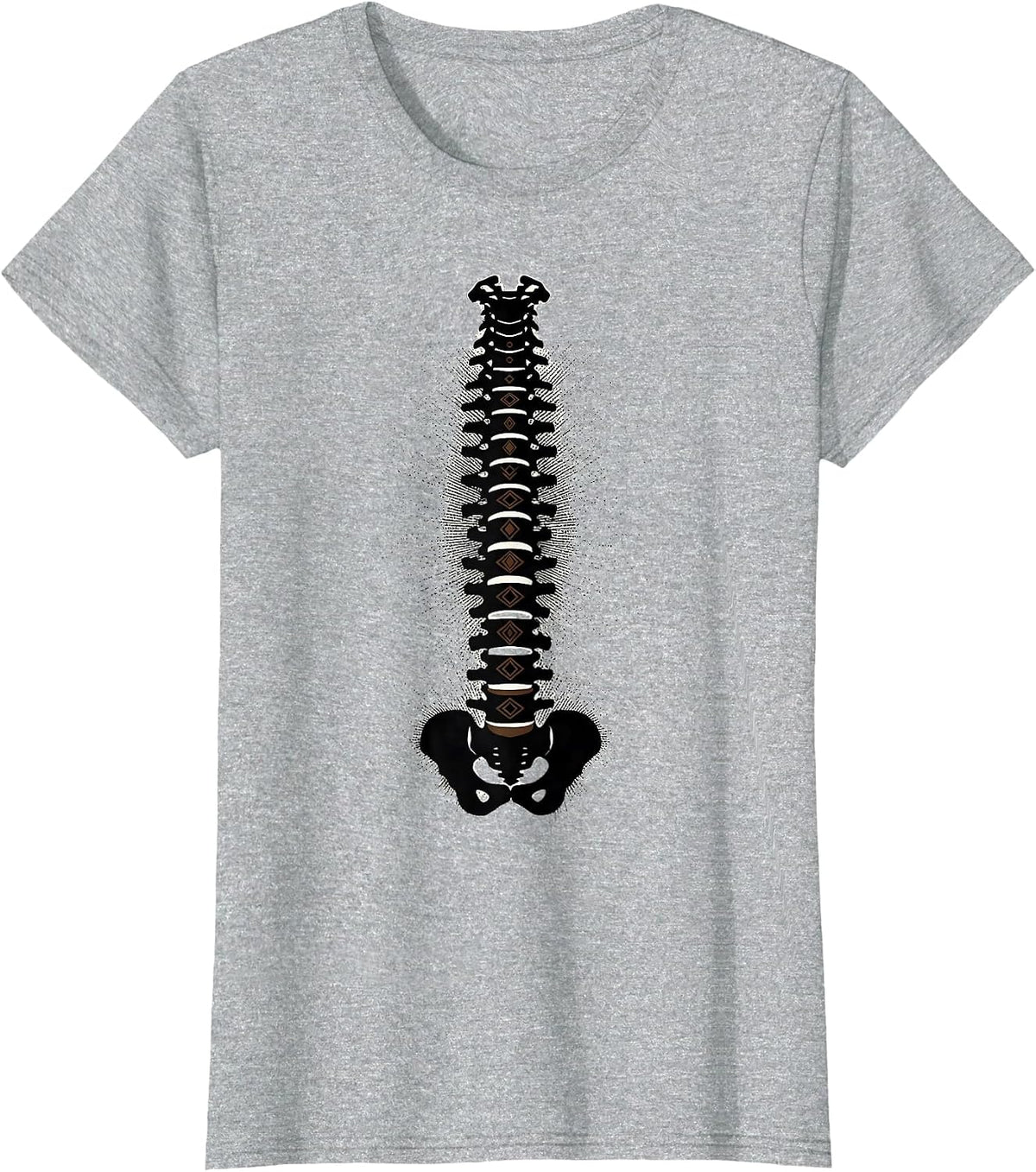 Glowing Vertebrae Luminous Tower Radiology Art T-Shirt - Heather Grey
