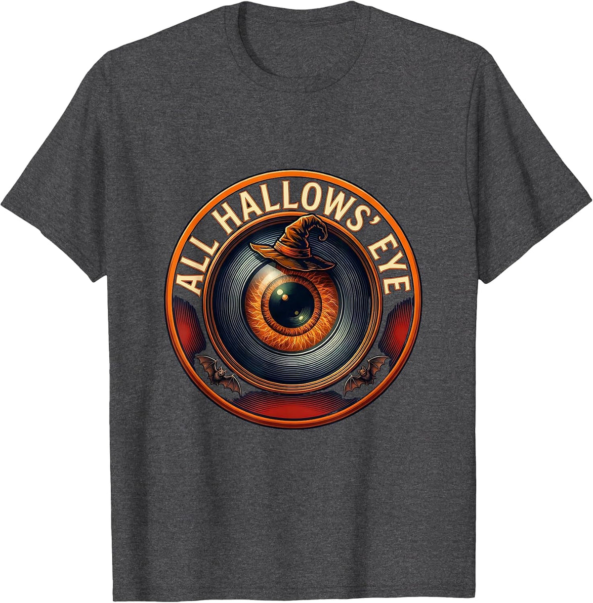 Men's All Hallows Eye Optometry Halloween Eye Doctor Optometrist T-Shirt - Dark Heather Grey