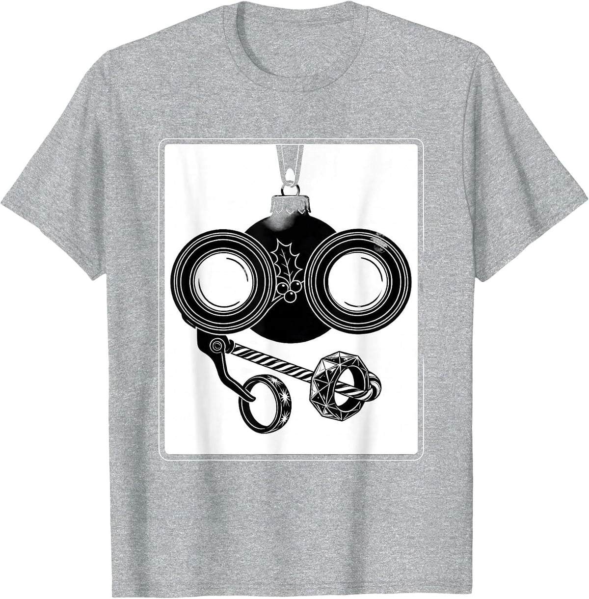 Men's Trial Frame Ornament Christmas Optometrist Eye Doctor Gift T-Shirt - Heather Grey