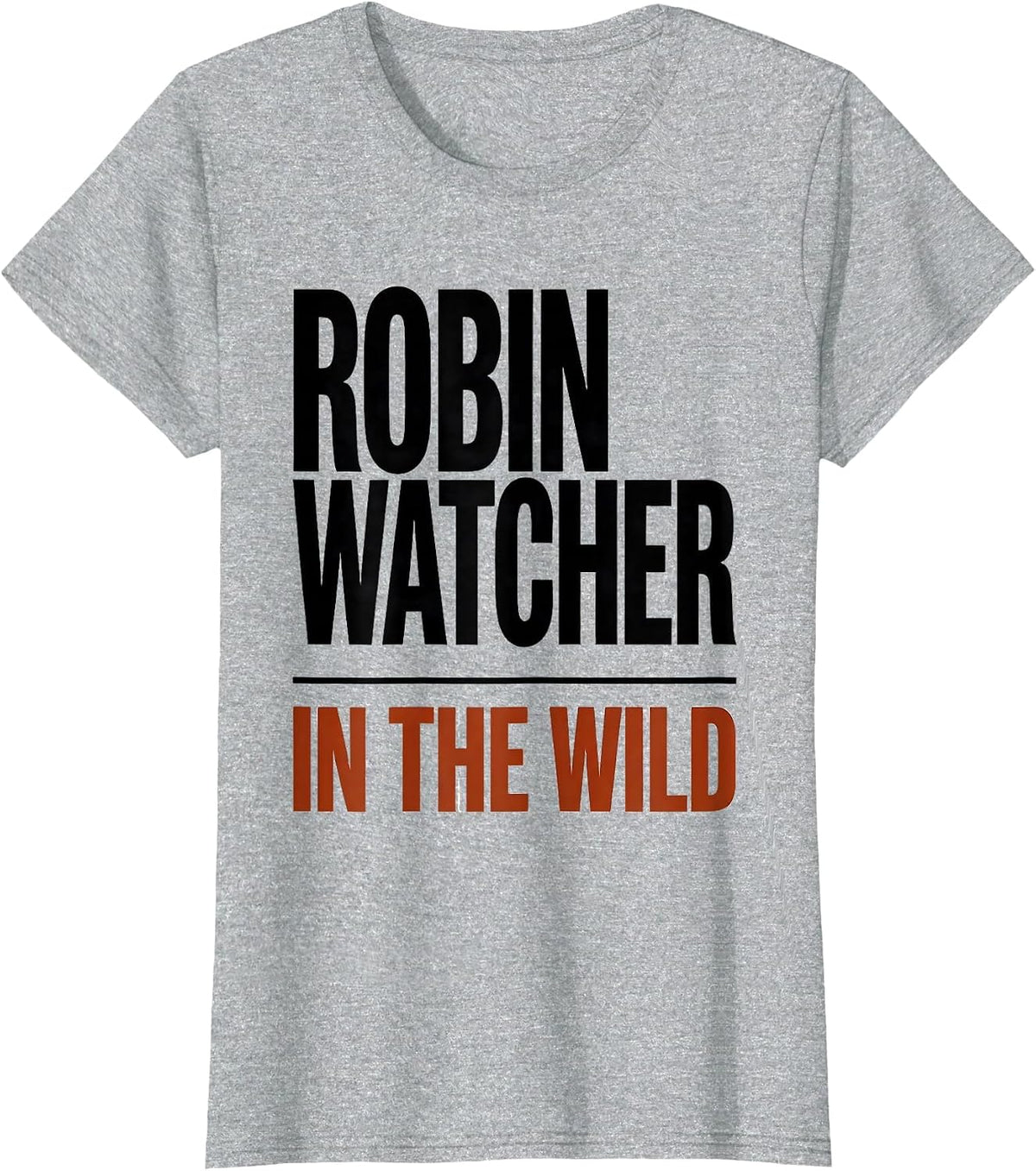 Robin Watcher in the Wild Bird Design T-Shirt - Heather Grey