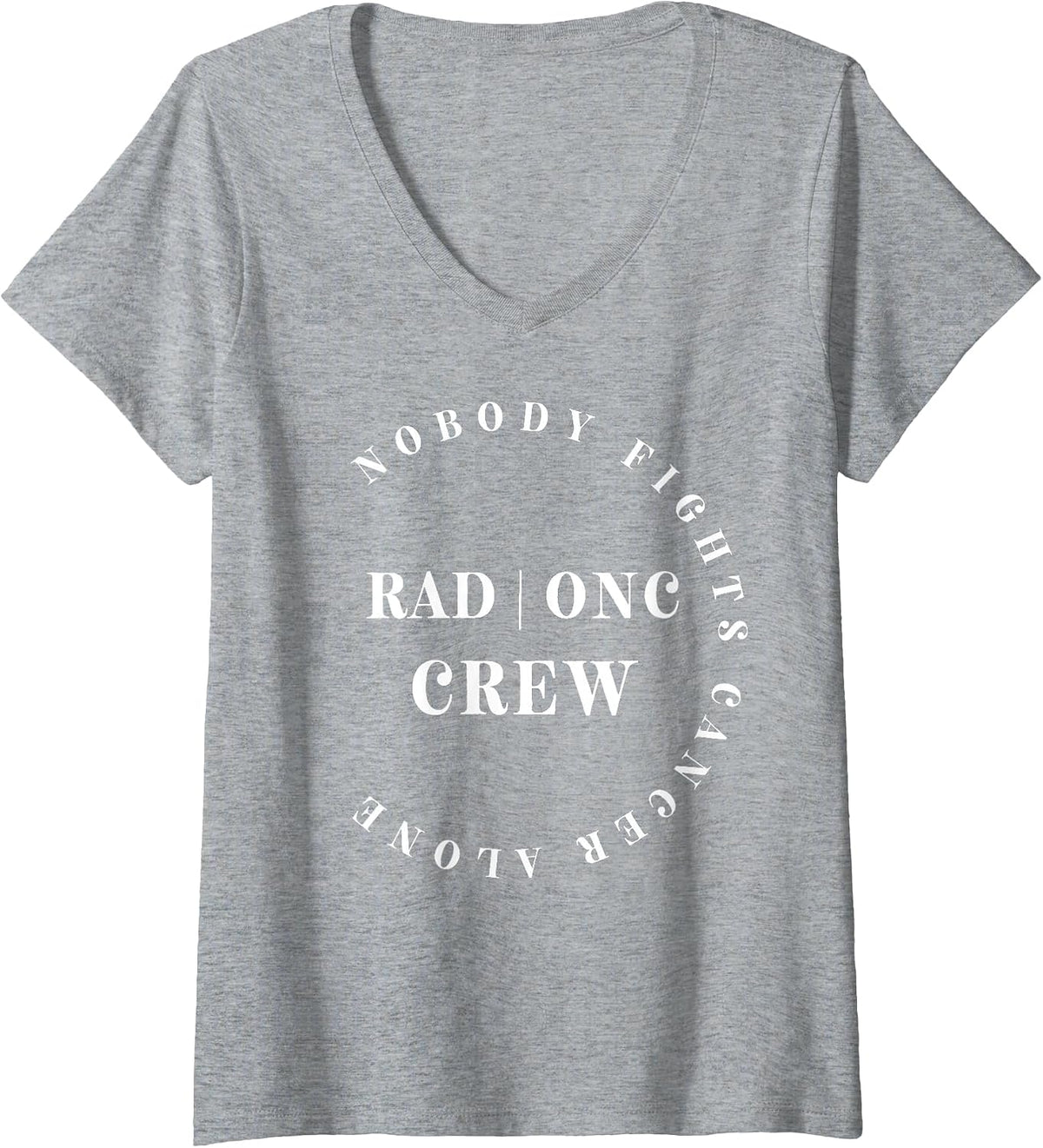 Women's Oncology Radiation Nurse Crew Tee Pediatric Hem/Onc Doctor V-Neck T-Shirt - Heather Grey