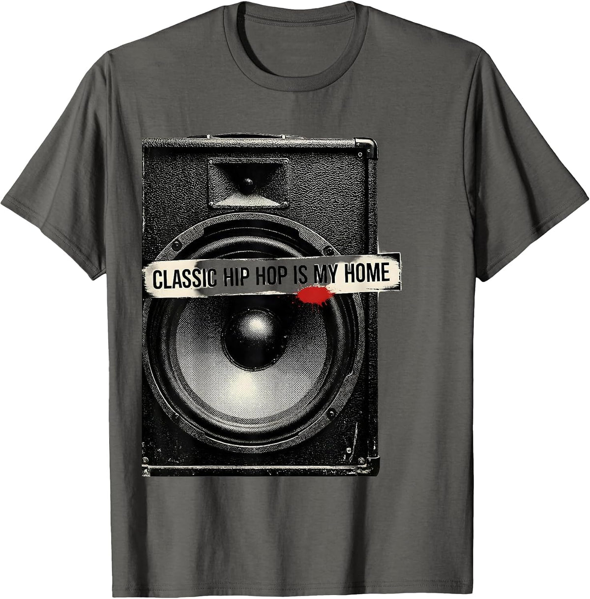 Classic Hip Hop Is My Home Vintage Speaker Cabinet T-Shirt - Asphalt Grey