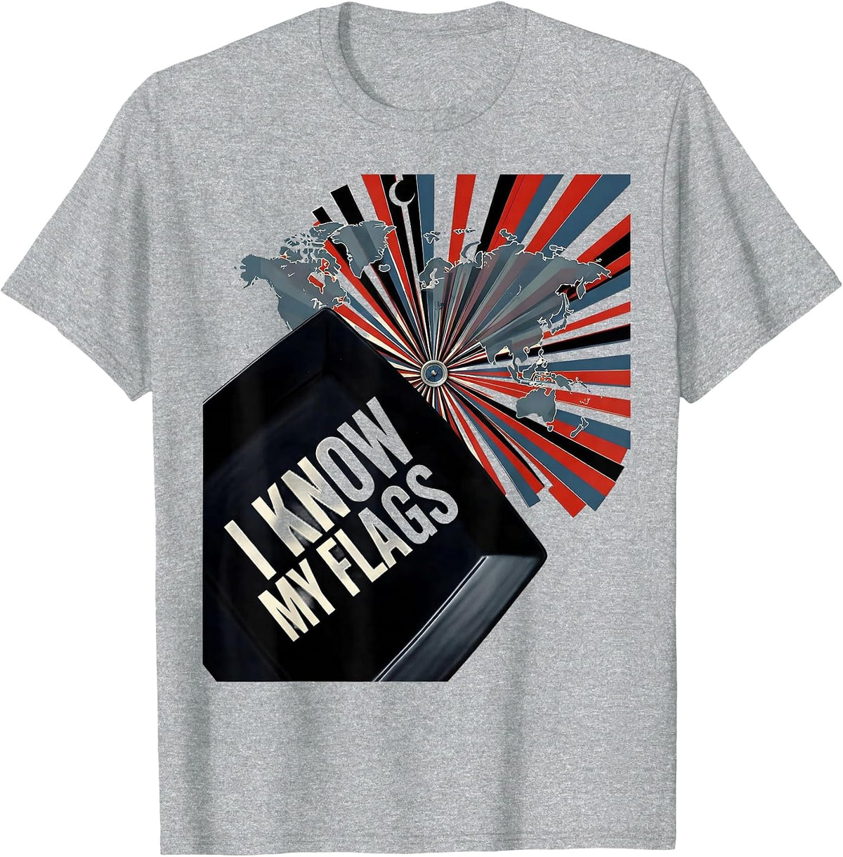 Men's I Know My Flags Constructivist Geography Enthusiast Teacher T-Shirt - Heather Grey
