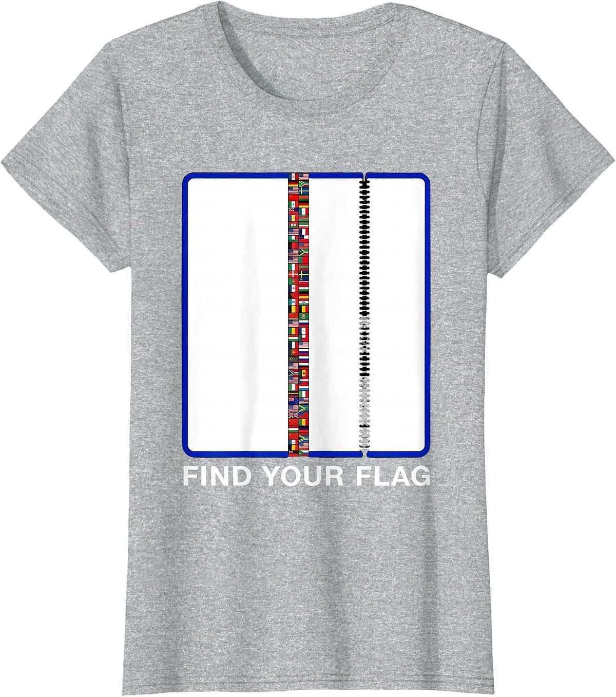 Find Your Flag International Travel Geography Enthusiast T-Shirt - Heather Grey