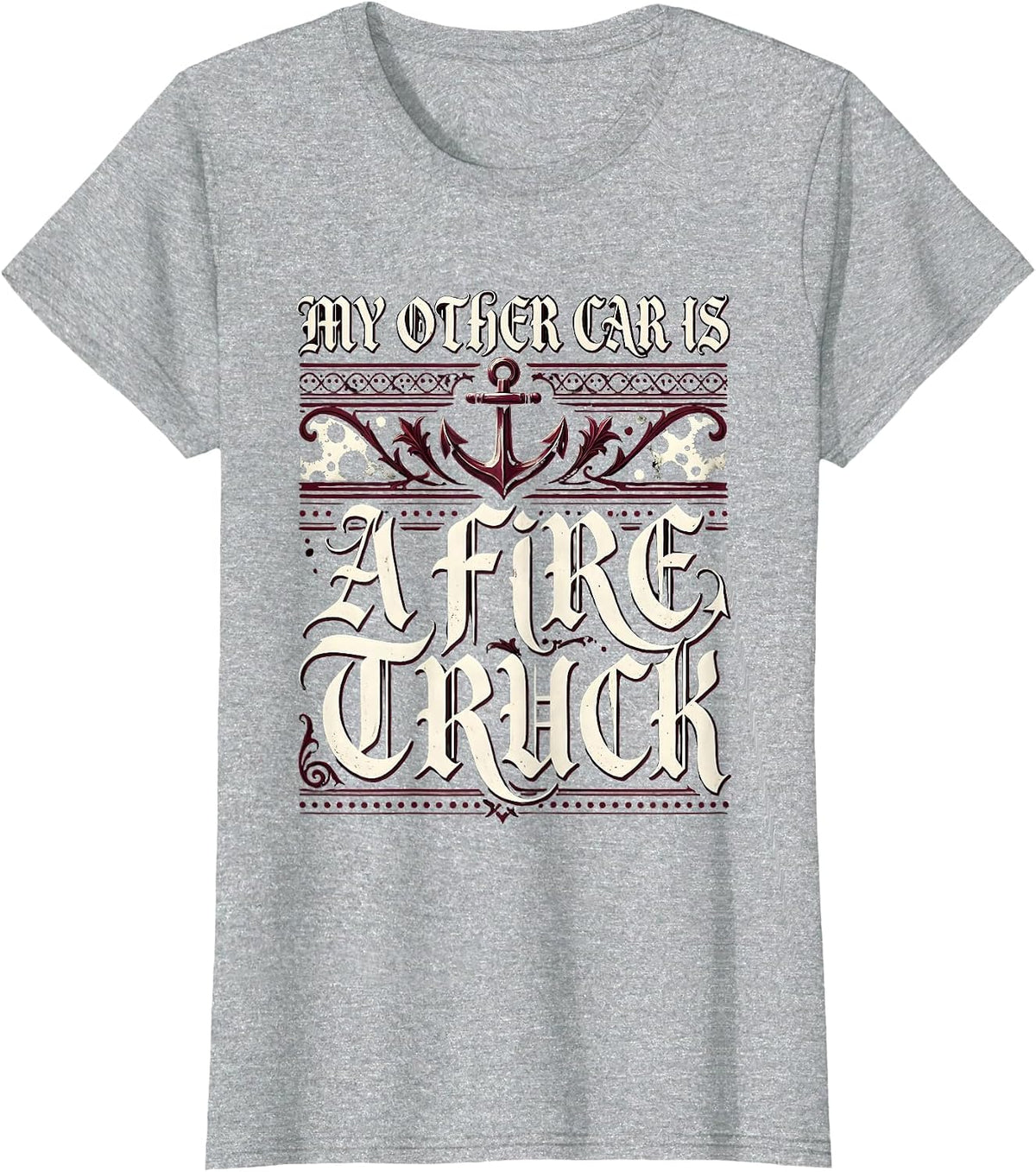 My Other Car Is A Fire Truck Dalmatian Design T-Shirt - Heather Grey