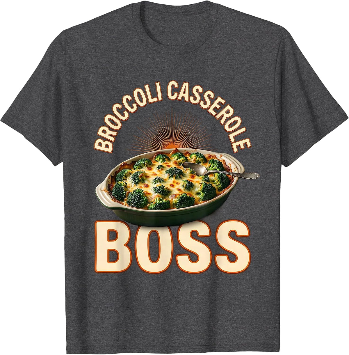 Broccoli Casserole Boss Bootleg 90's Rap Rock Vintage Funny T-Shirt - Dark Heather Grey
