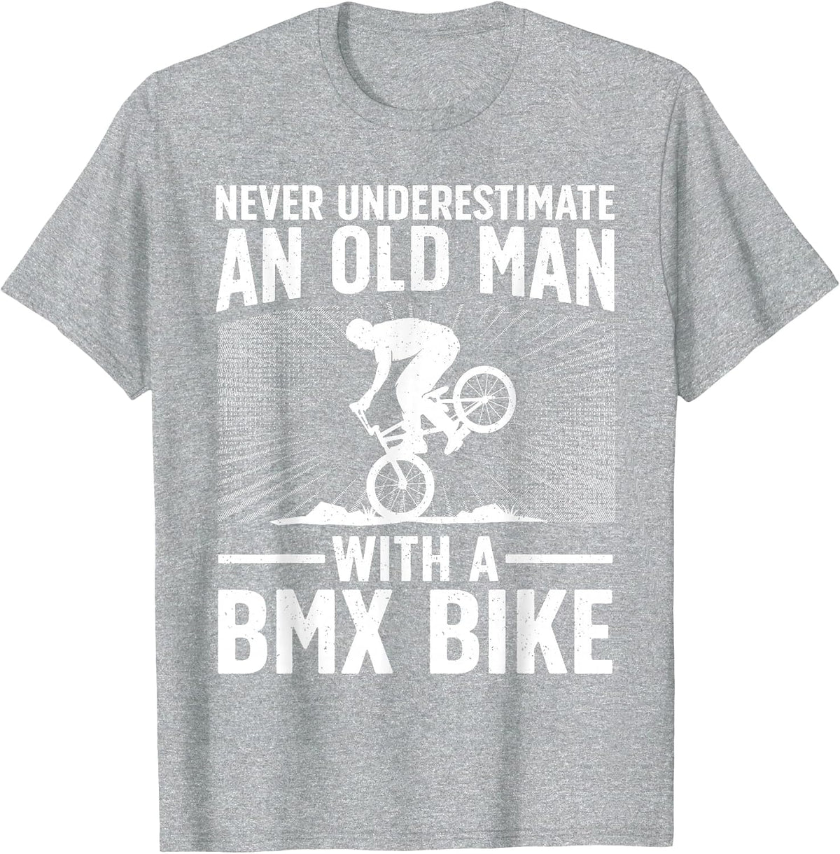 Cool BMX Bike Design for Grandpa Men BMX Bike Rider Lover T-Shirt - Heather Grey