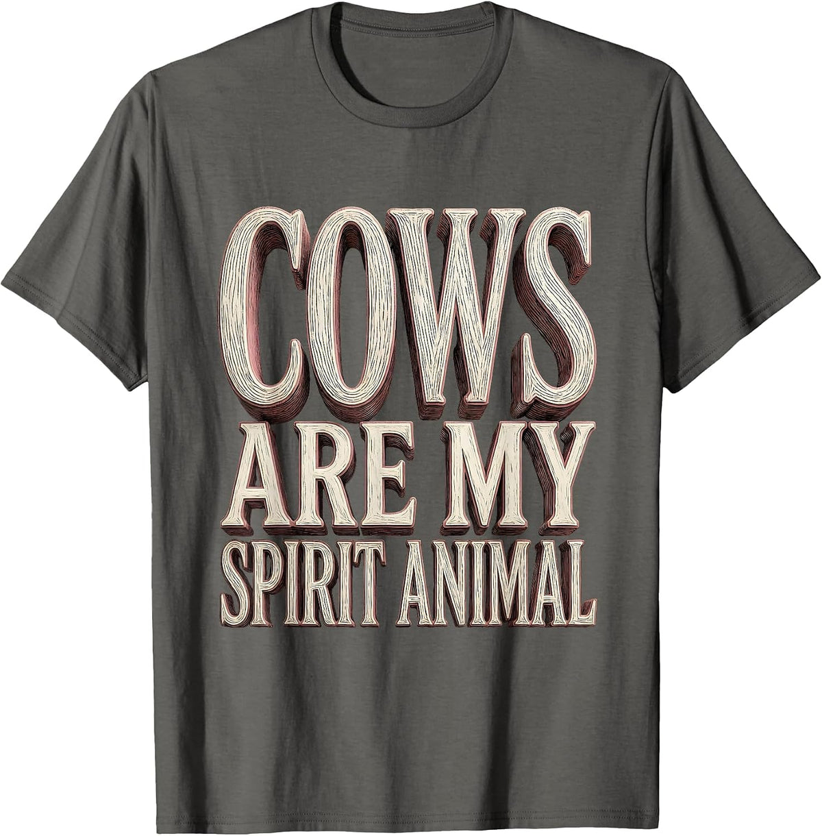 Men's Cows Are My Spirit Animal Cow Lover Design T-Shirt - Asphalt Grey