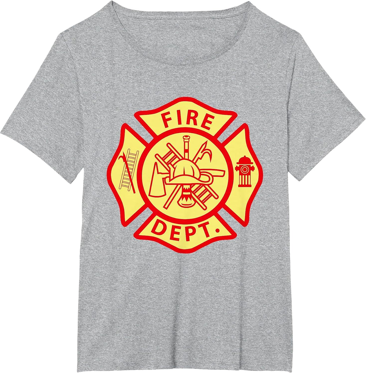 Fire Department Logo Uniform Fireman Symbol Firefighter Gear T-Shirt - Heather Grey