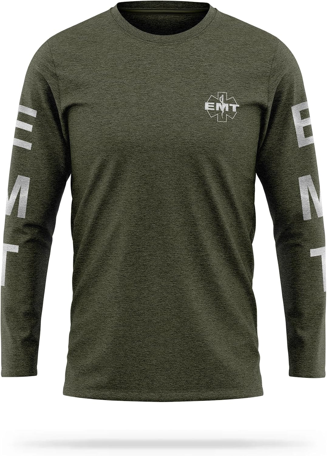 13Fifty EMT Training Reflective Cotton Long Sleeve - Green & Reflective