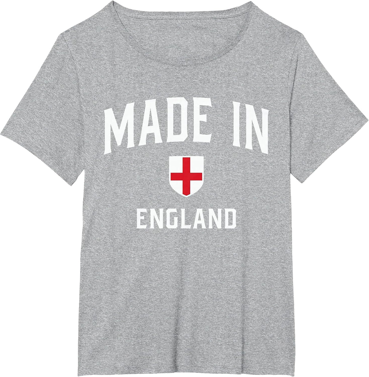 Made in England Flag Patriot Shield T-Shirt - Heather Grey