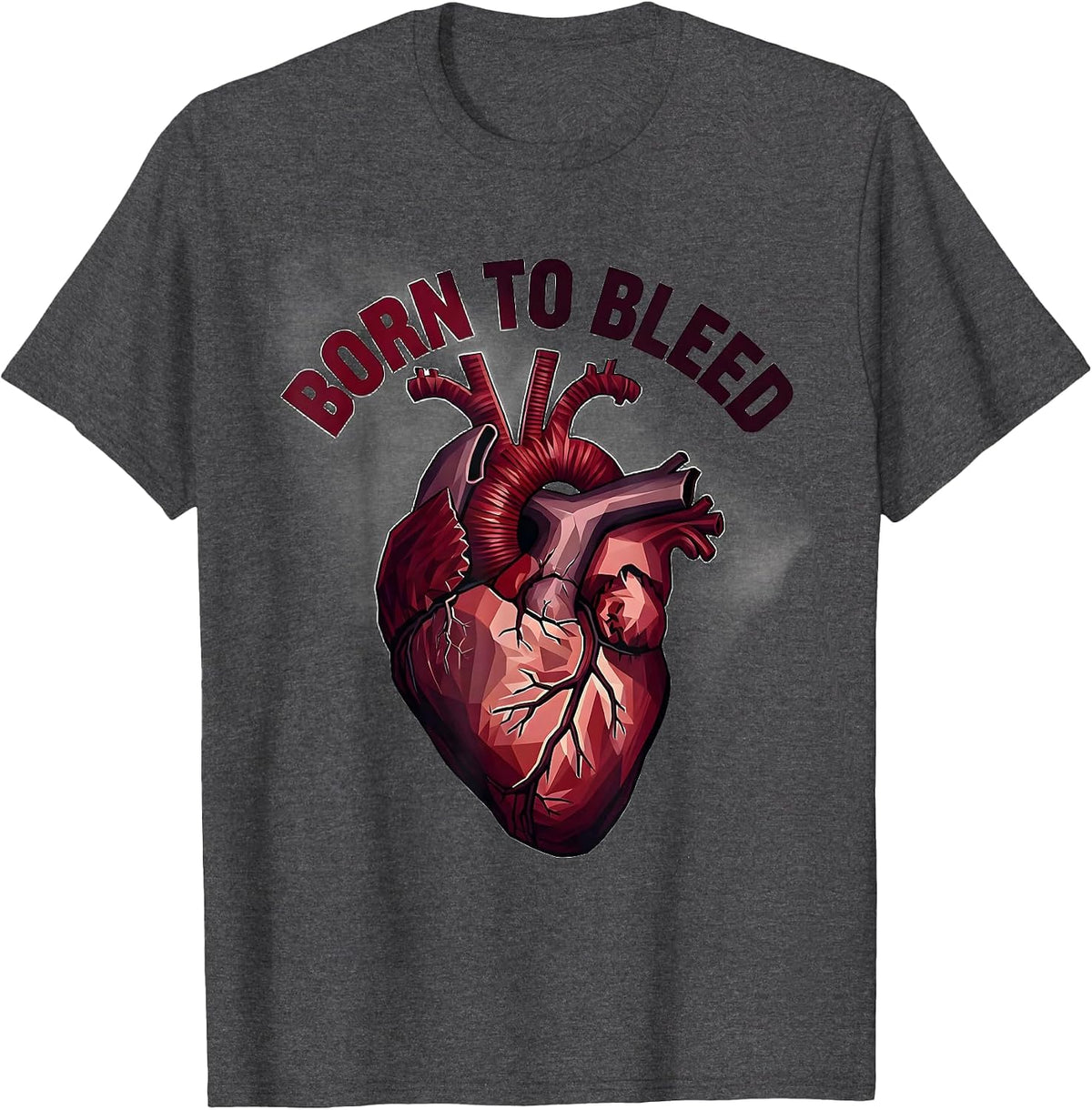 Born to Bleed Bold Bloody Graphic Design T-Shirt - Dark Heather Grey