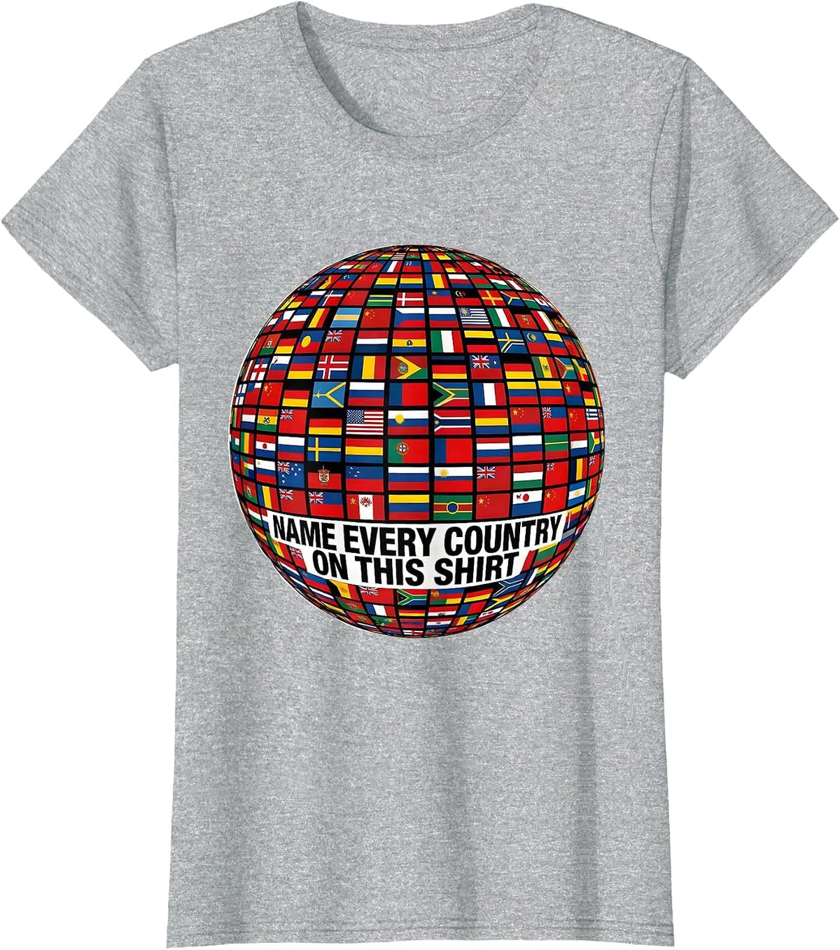 Name Every Country On This Shirt Geography Lover Travel T-Shirt - Heather Grey
