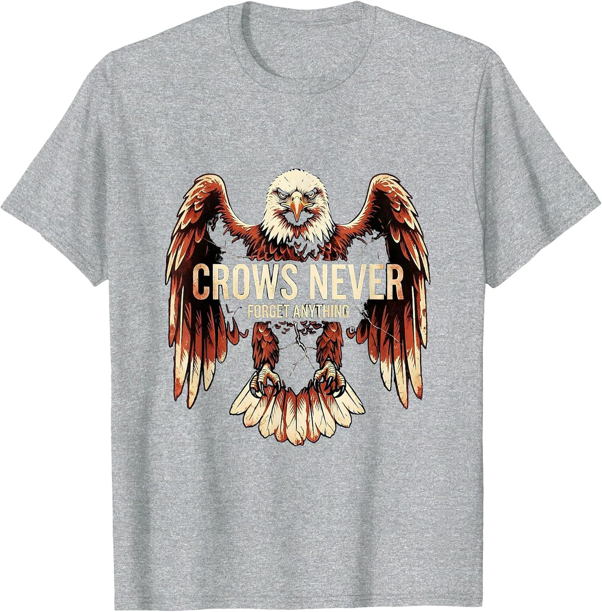 Men's Crows Never Forget Anything Bird Lover Design T-Shirt - Heather Grey