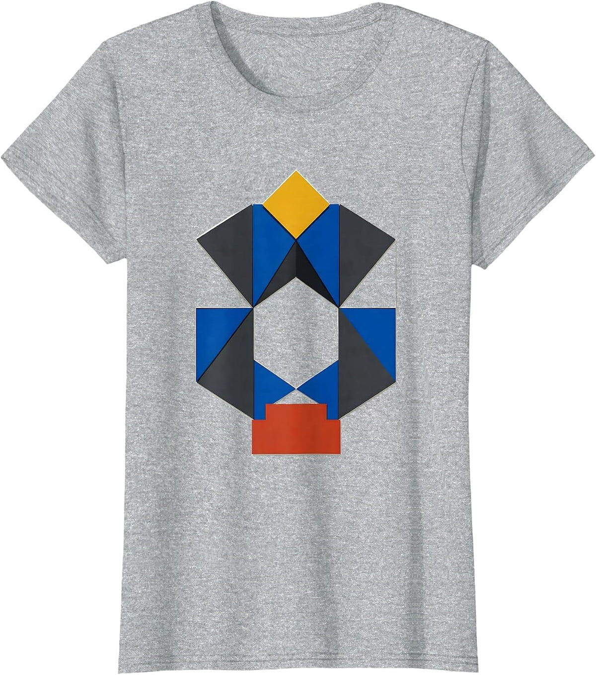 Interlocking Bridge Block Builder Quilt Patchwork T-Shirt - Heather Grey