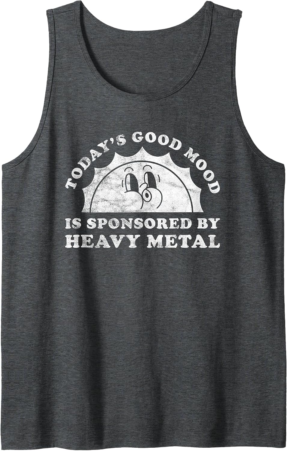 Funny Cute Vintage Retro Heavy Metal or Heavy Metal Tank Top - Dark Heather Grey