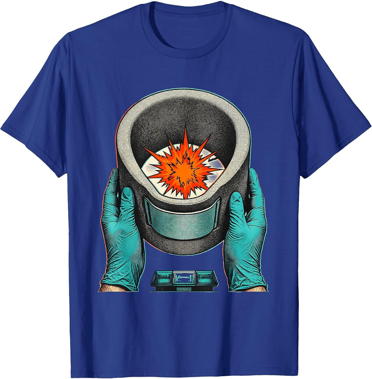 Men's EMT Cervical Collar Calm Paramedic Humor T-Shirt - Royal Blue