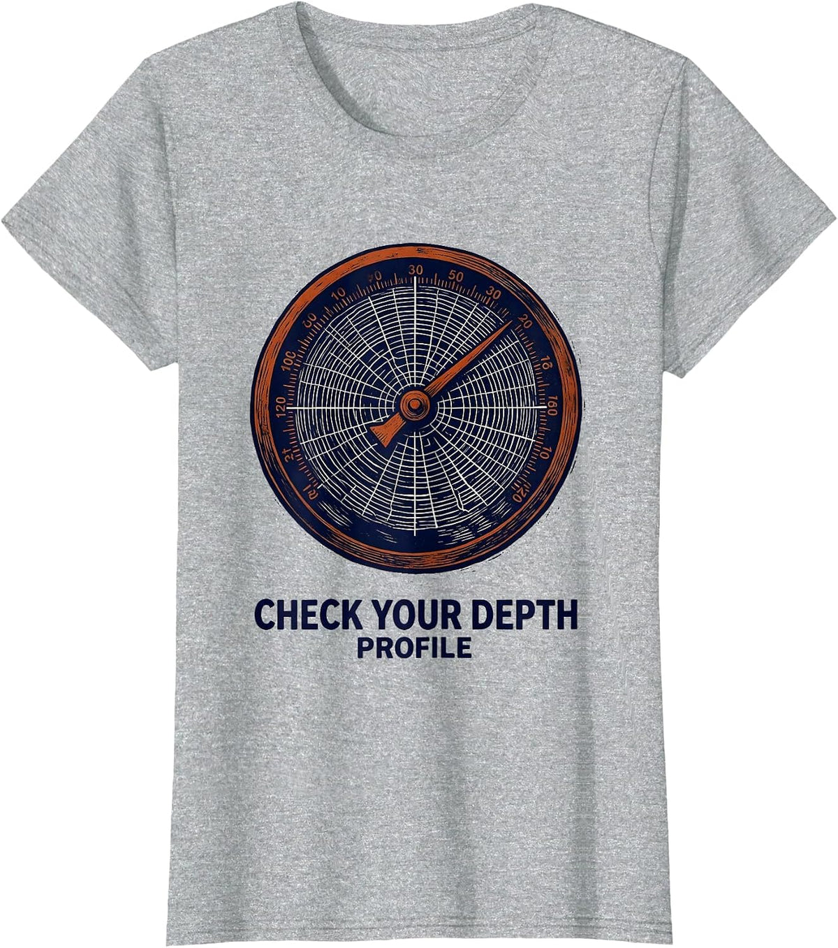 Check Your Depth Profile Vintage Scuba Diving Diver Gift T-Shirt - Heather Grey
