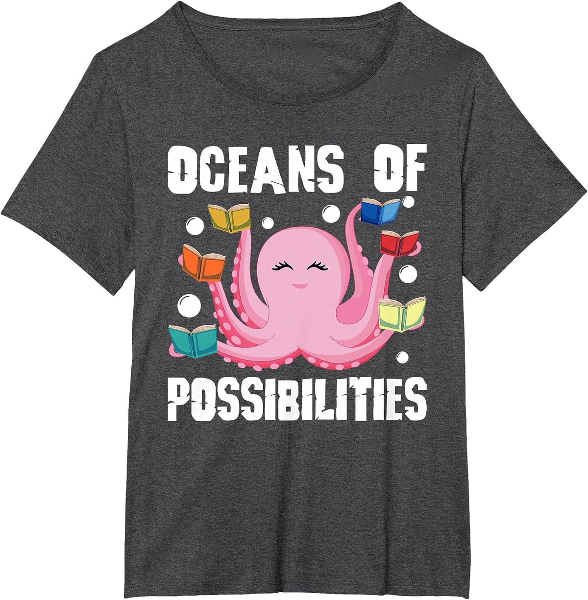 Oceans of Possibilities Summer Reading Octopus T-Shirt - Dark Heather Grey