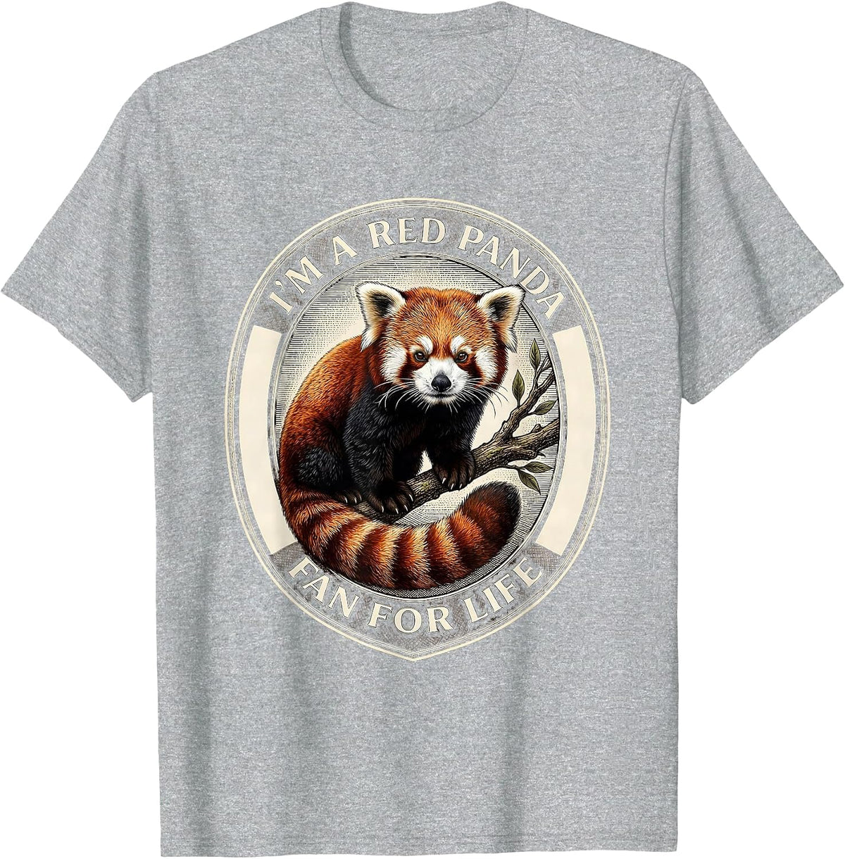 Men's I'm A Red Panda Fan For Life Cute Red Panda Lover Gift T-Shirt - Heather Grey