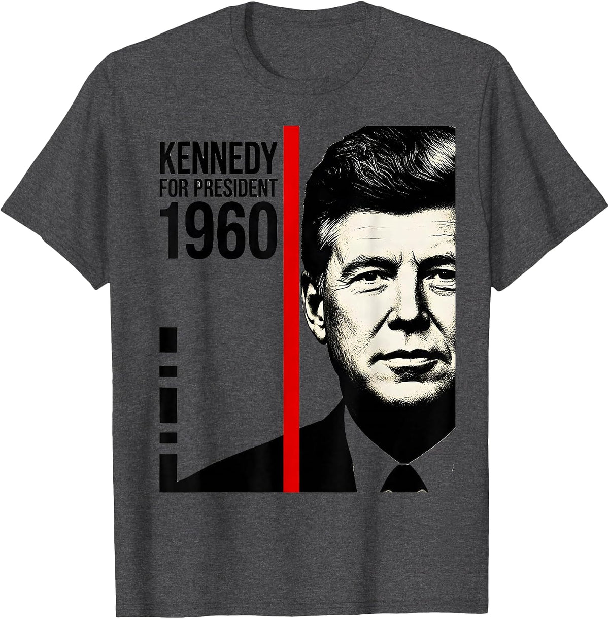 Kennedy For President 1960 Retro Patriotic Political T-Shirt - Dark Heather Grey