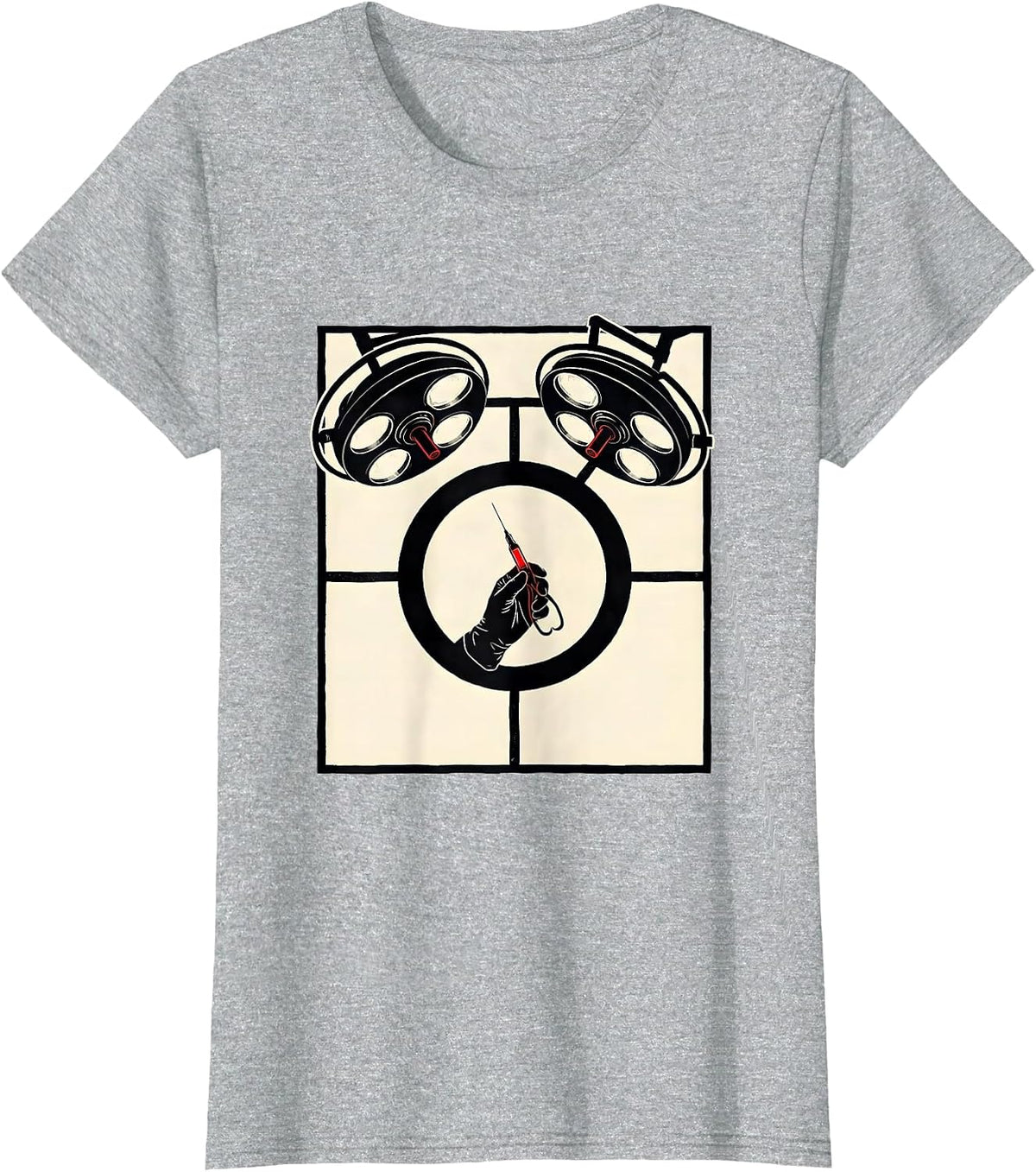 Women's Surgical Tech Stencil Graphic Occupational Pride T-Shirt - Heather Grey