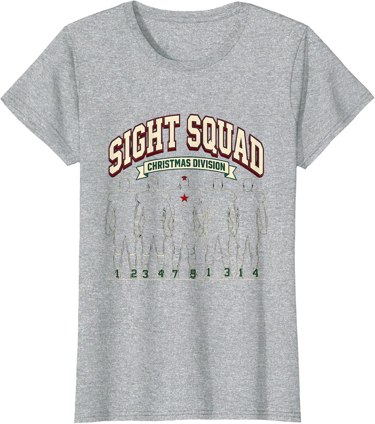 Sight Squad Christmas Division Sports Optometrist Eye Care T-Shirt - Heather Grey