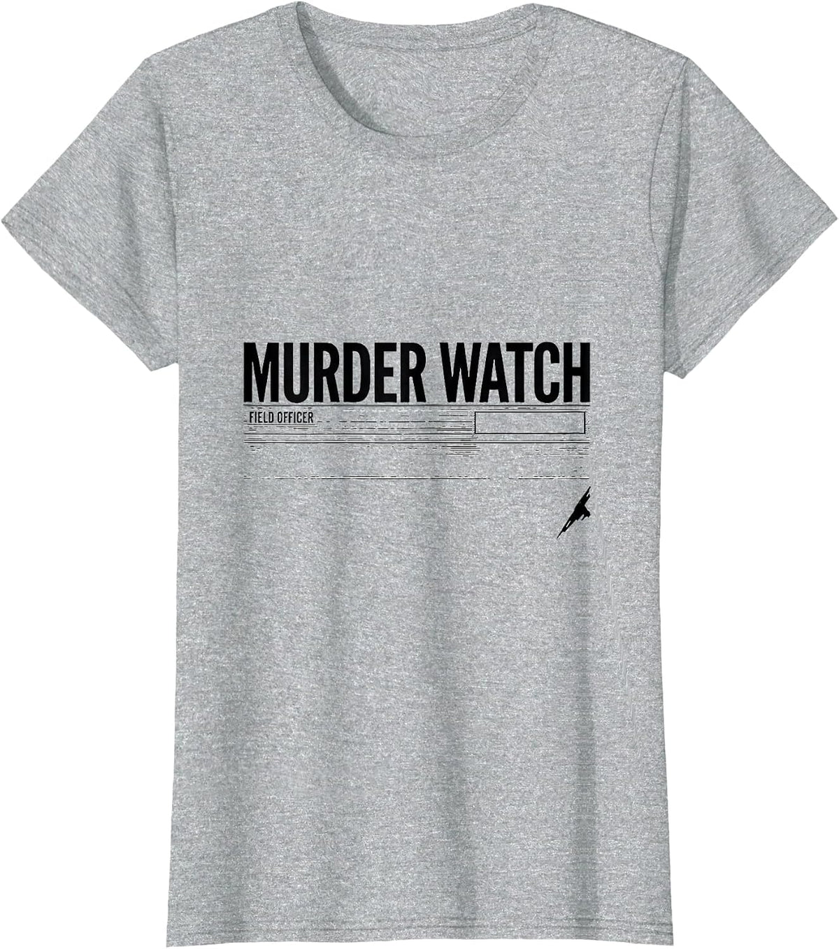 Murder Watch, Field Officer Dark Humor Crow Lover Raven T-Shirt - Heather Grey