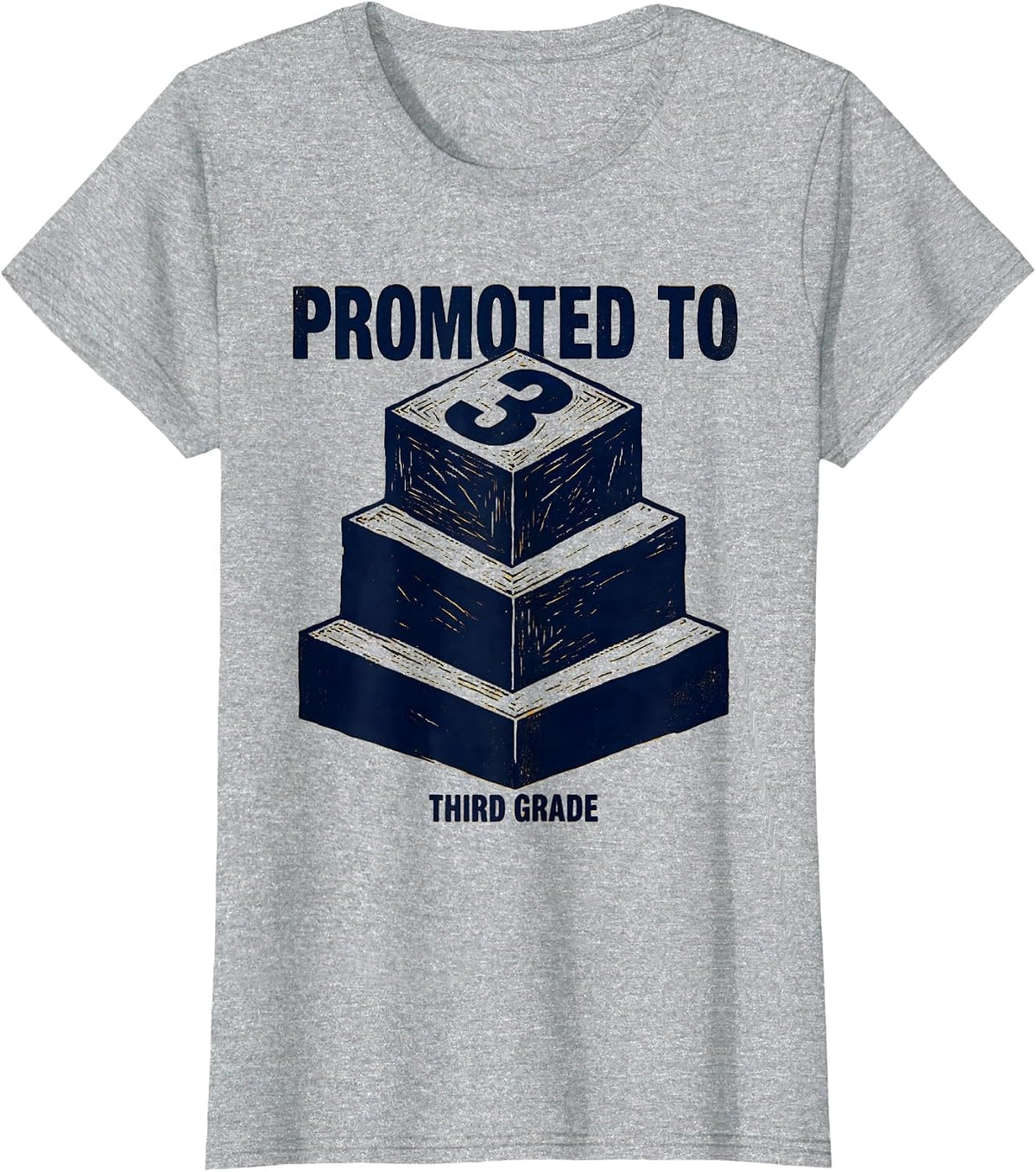 Promoted To Third Grade Funny Back To School Kids Teachers T-Shirt - Heather Grey