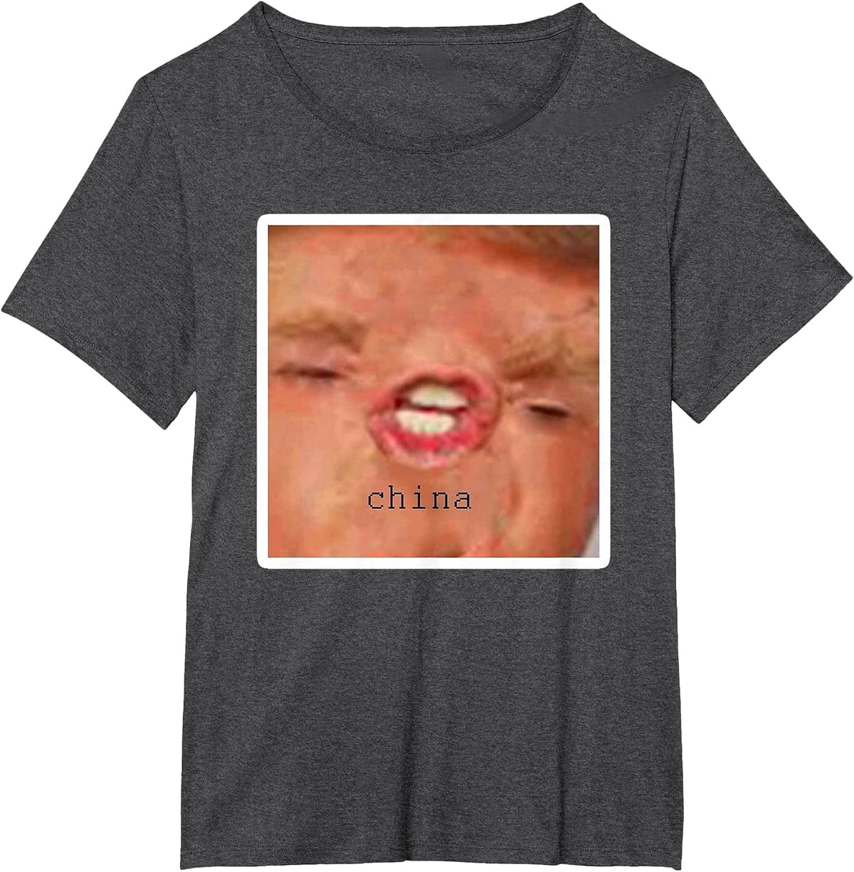 Trump China Shirt, Meme T-Shirt - Dark Heather Grey