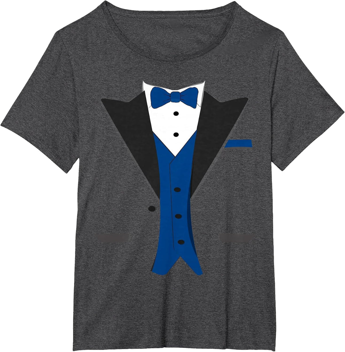 Tuxedo Costume Formal Suit Bow Tie Wedding Party Gentleman T-Shirt - Dark Heather Grey