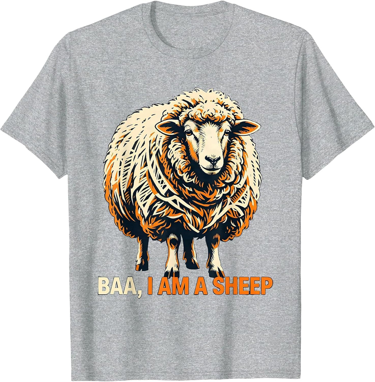 Men's Baa I Am A Sheep Funny Sheep Halloween Costume Party T-Shirt - Heather Grey