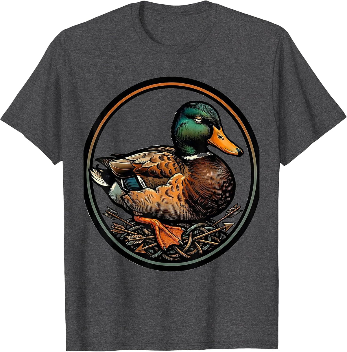 Men's Duck Knot Humor Novelty Gift for Duck Lovers T-Shirt - Dark Heather Grey