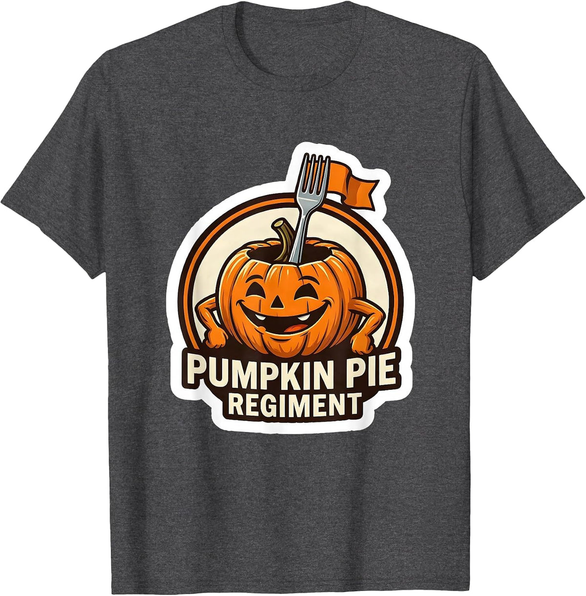 Pumpkin Pie Regiment Funny Thanksgiving Pie Lover Group T-Shirt - Dark Heather Grey