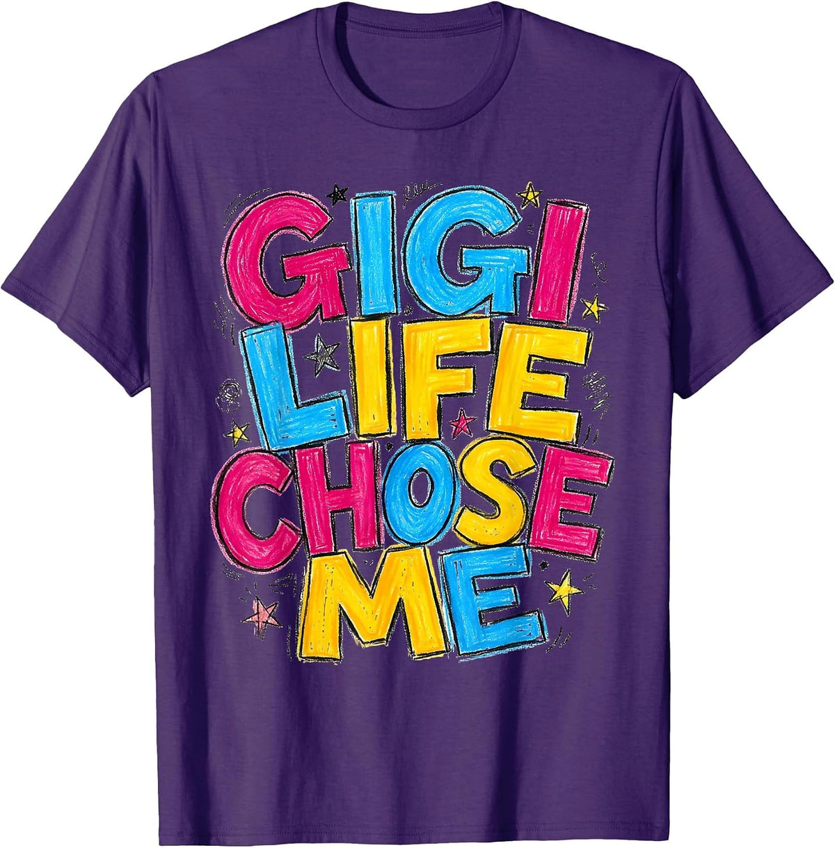 Gigi Life Chose Me Grandma Design T-Shirt - Purple