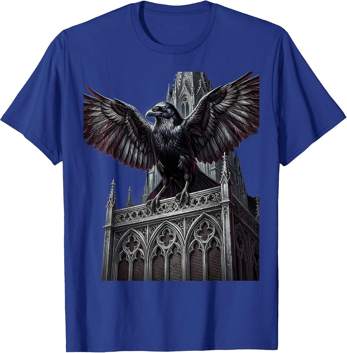 Men's Raven on Concert Speaker Graphic Design T-Shirt - Royal Blue