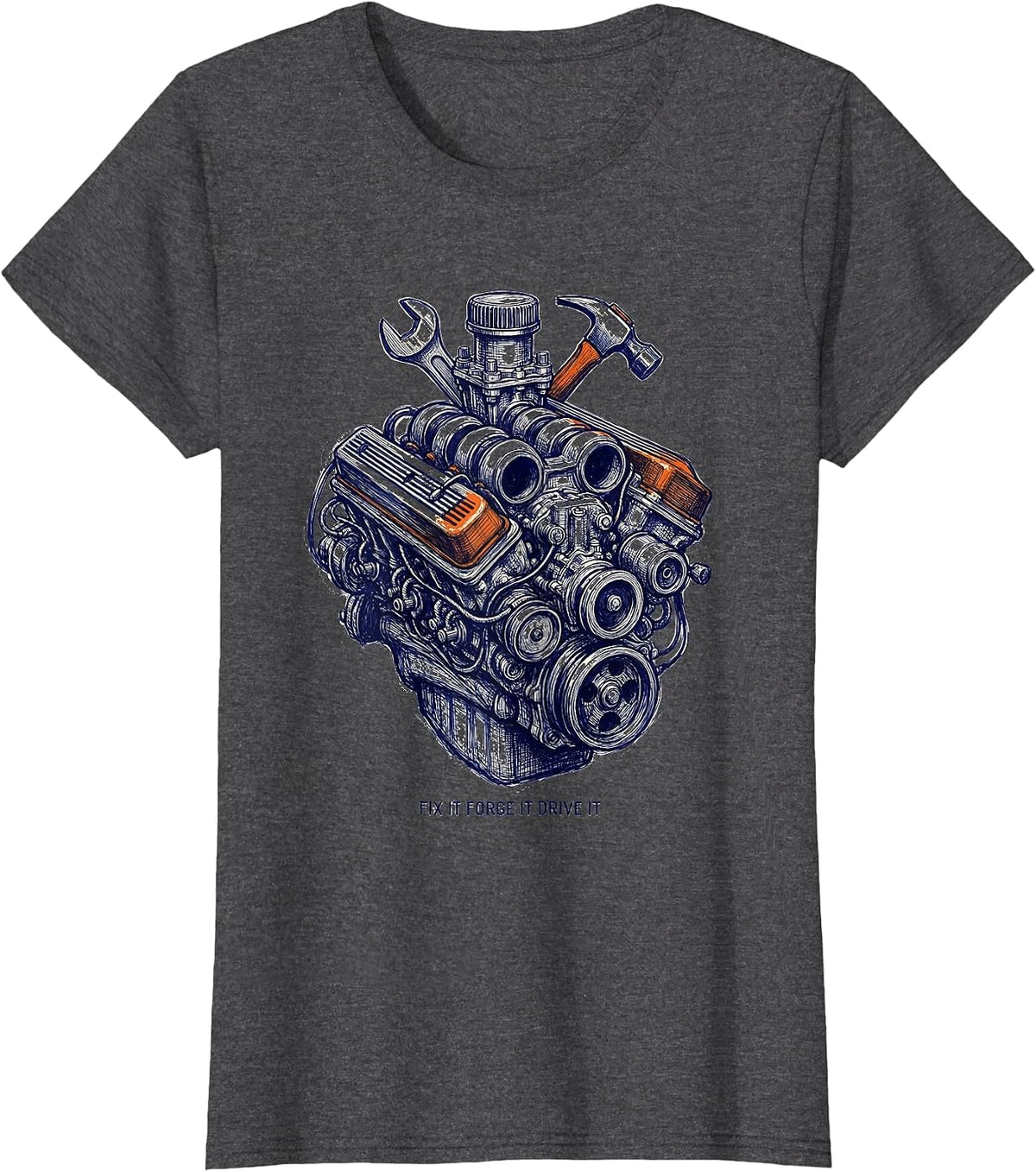 Women's Valley Forge Automotive Fix It Forge It Drive It T-Shirt - Dark Heather Grey