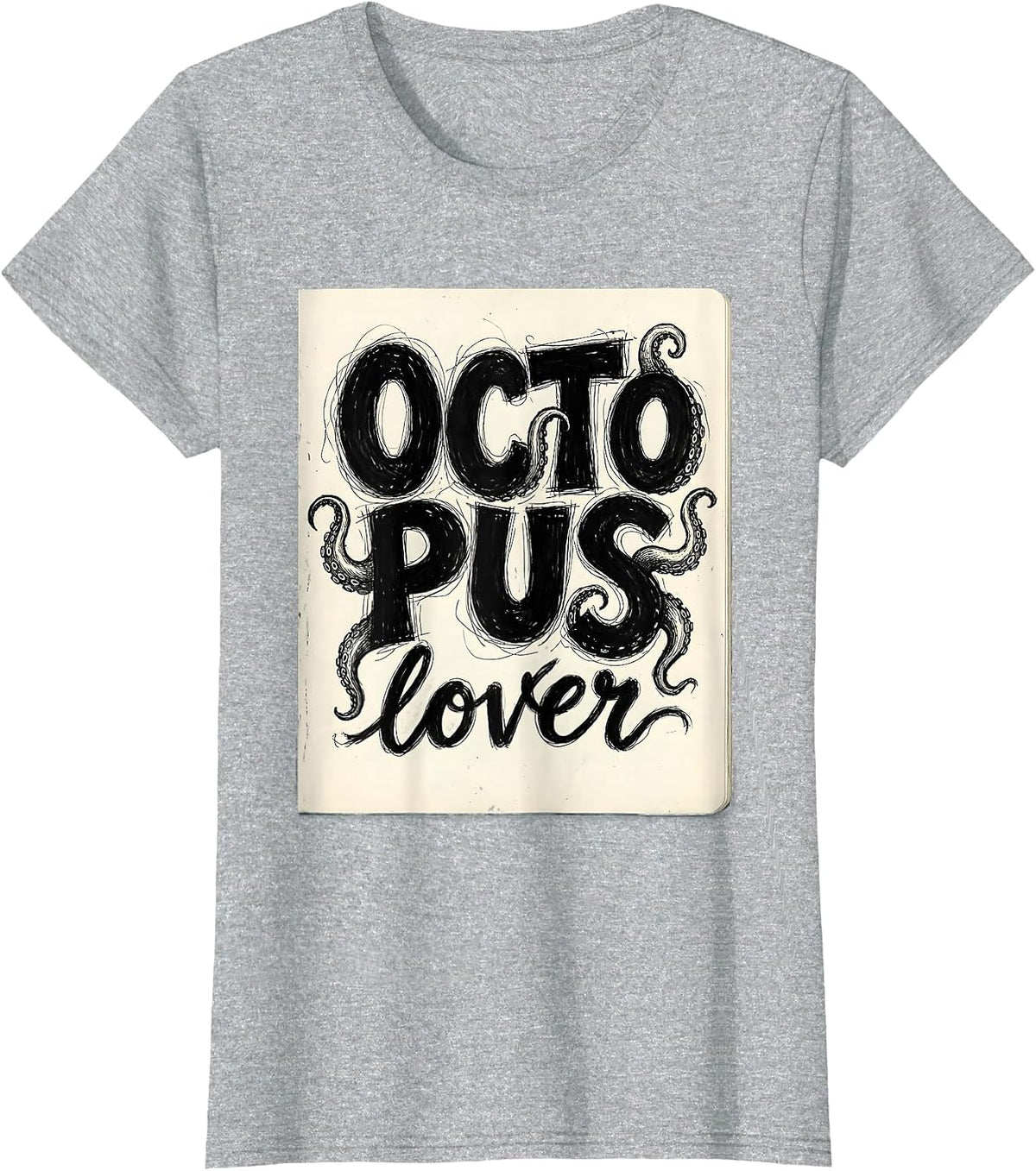 Octopus Lover Graphic Design for Sea Life Fans T-Shirt - Heather Grey