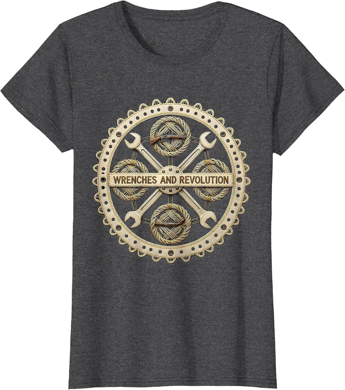 Women's Wrenches and Revolution Valley Forge Automotive T-Shirt - Dark Heather Grey