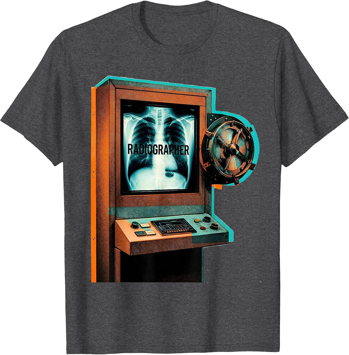 RADIOGRAPHER Cute Radiology Tech Coquette Playful Healthcare T-Shirt - Dark Heather Grey