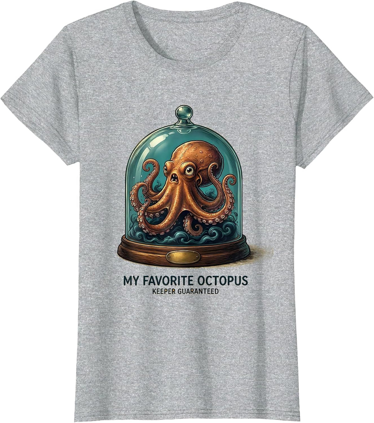 My Favorite Octopus, Keeper Guaranteed Cute Octopus Lover T-Shirt - Heather Grey