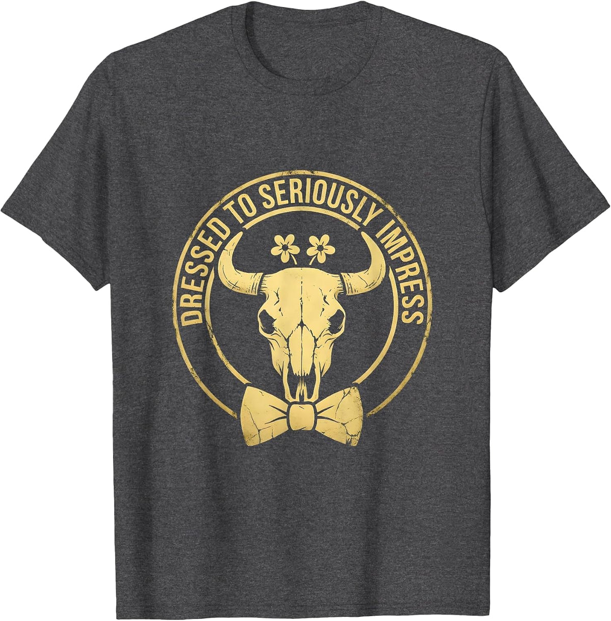 Dressed to Seriously Impress Tuxedo Design T-Shirt - Dark Heather Grey