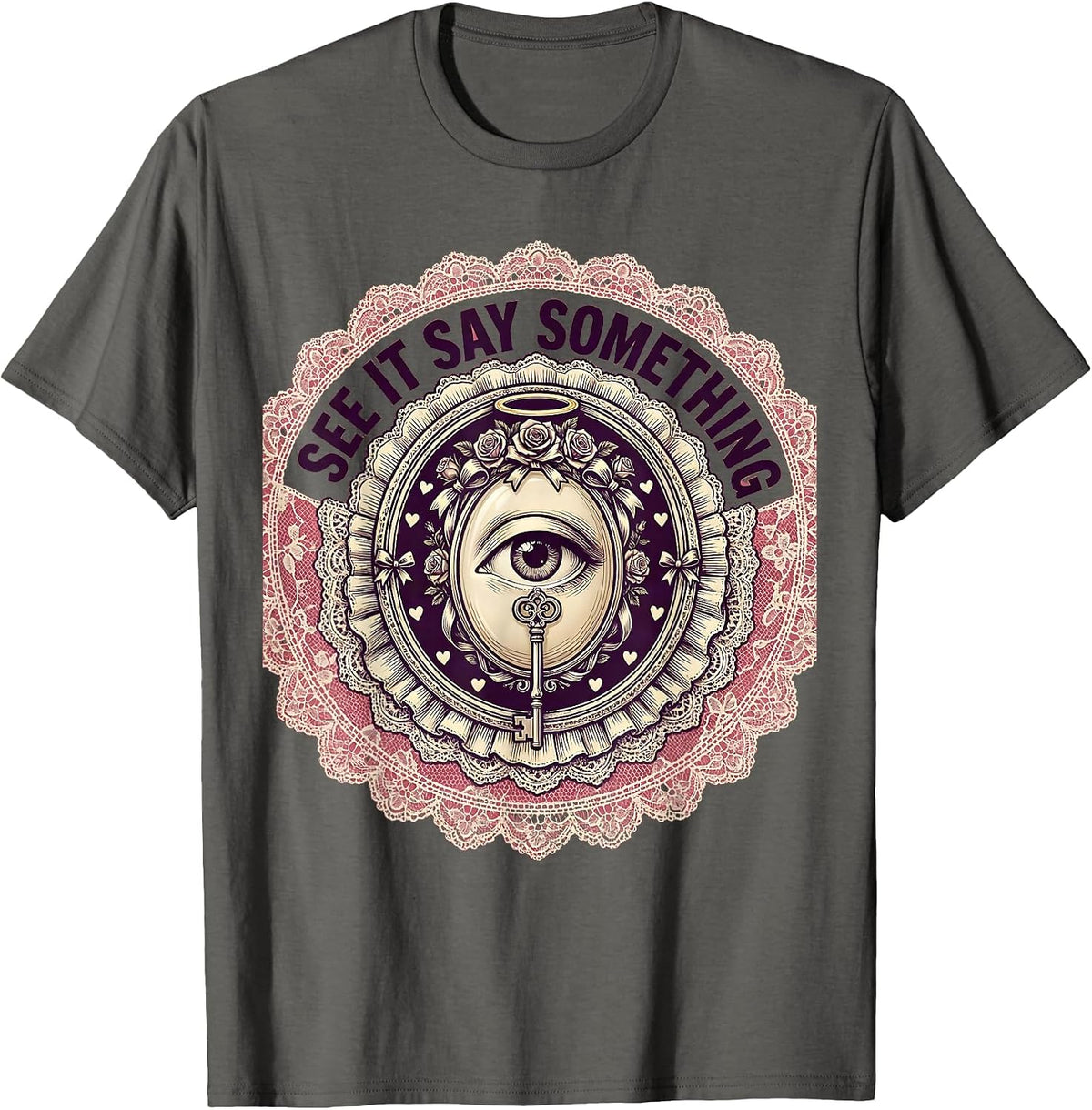 See It Say Something Domestic Violence Awareness T-Shirt - Asphalt Grey