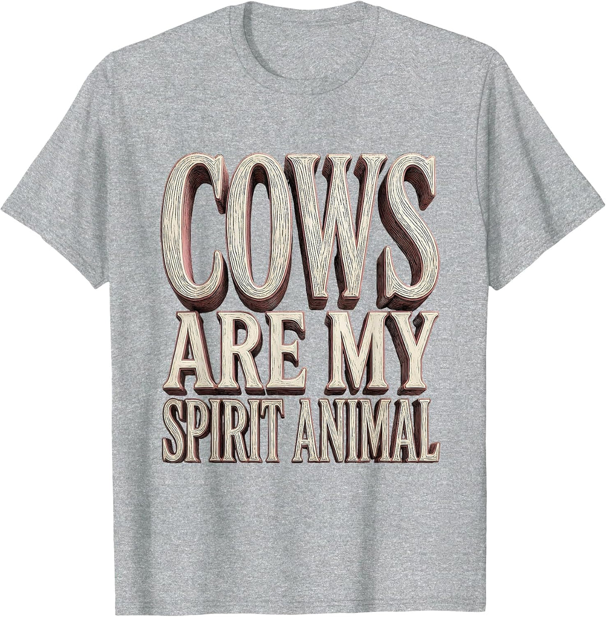 Men's Cows Are My Spirit Animal Cow Lover Design T-Shirt - Heather Grey